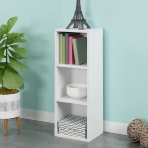 Way Basics Triplex 3-Cube Bookcase, Display Storage (11.2 x 13.4 x 36.8), White