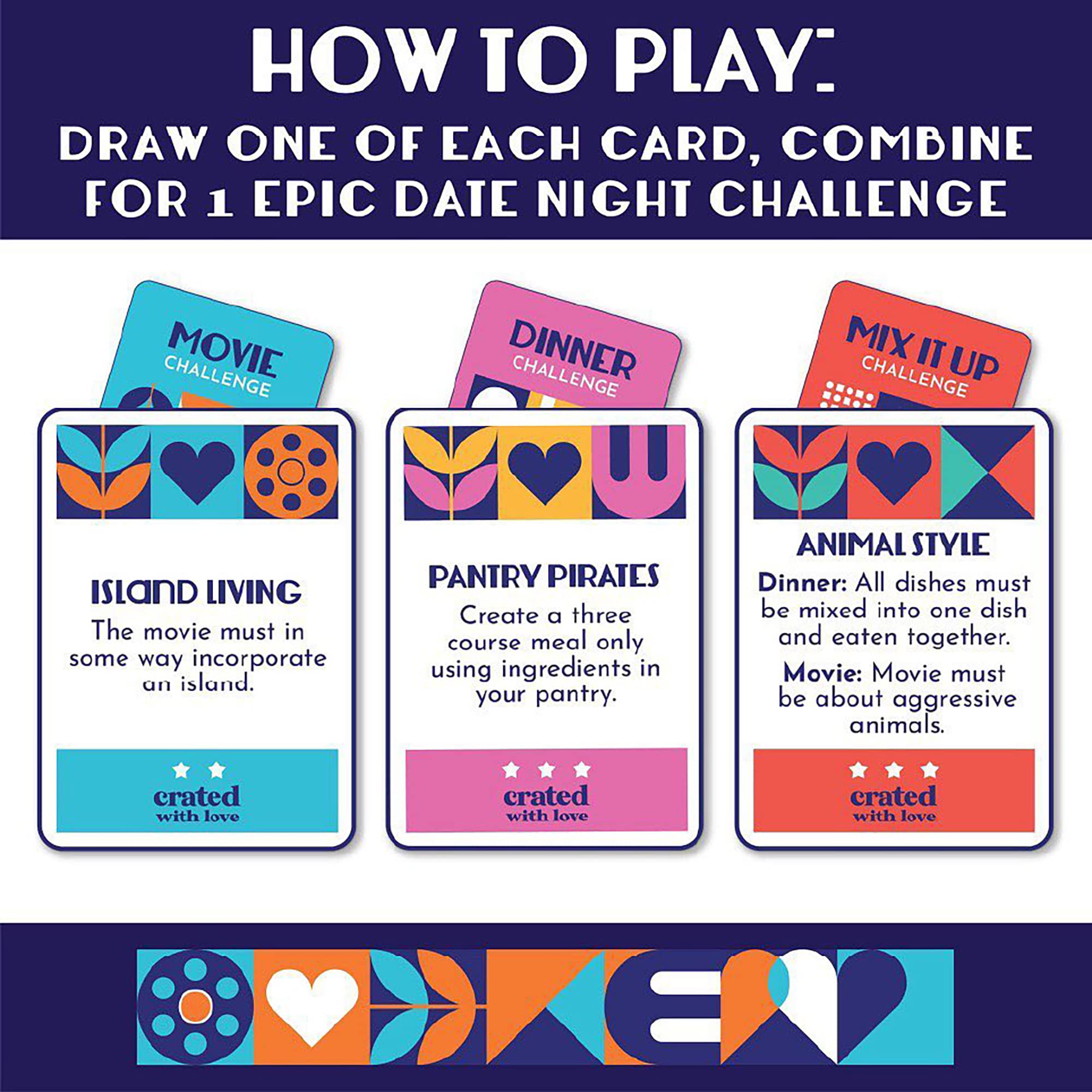 Date Night Ideas Generator Card Game - 100,000 Exciting Dinner Movie Challenges for Couples, Unique Gifts for Bridal Shower, Marriage, Newlywed, Ultimate Date Night for Adventure, Romance, Intimacy