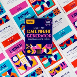 Date Night Ideas Generator Card Game - 100,000 Exciting Dinner Movie Challenges for Couples, Unique Gifts for Bridal Shower, Marriage, Newlywed, Ultimate Date Night for Adventure, Romance, Intimacy