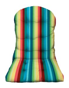 rsh decor: tufted adirondack chair cushion | 42.5” x 21” | all-weather spun fabric | water and fade-resistant | outdoor cushion for patio furniture | braymont multi color stripe