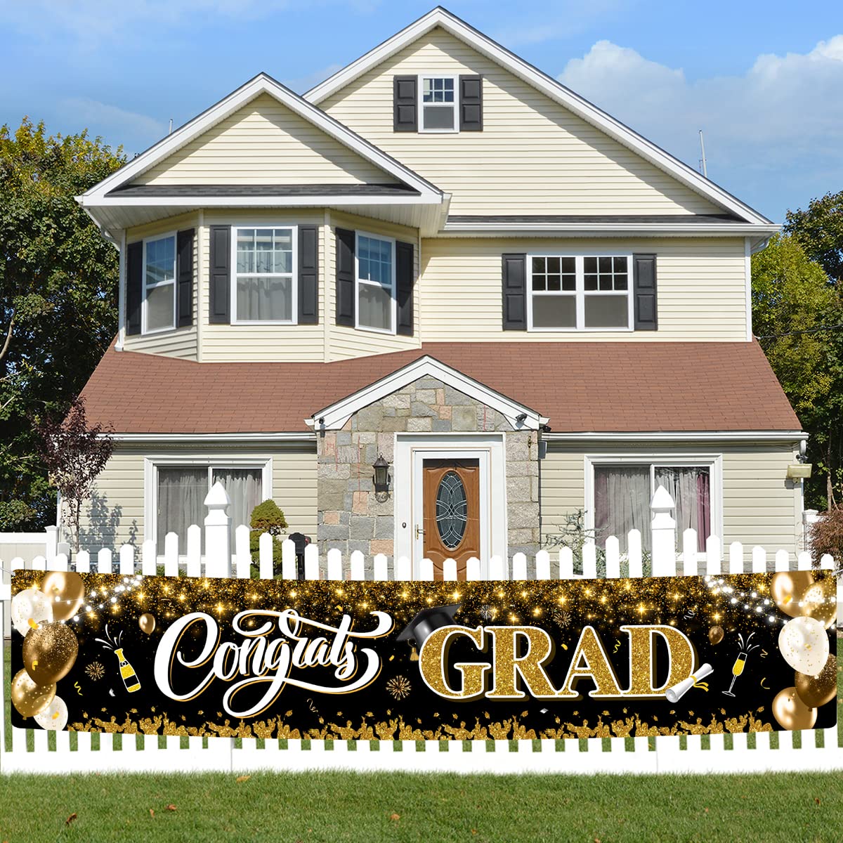 2025 Graduation Decorations-Congrats Grad Yard Sign Banner Decoration for Class of 2025 Graduation Party Supplies