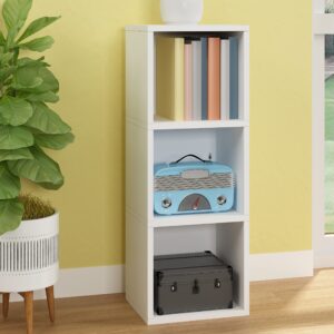 Way Basics Triplex 3-Cube Bookcase, Display Storage (11.2 x 13.4 x 36.8), White