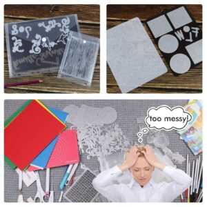 1.5mm Double-Sided Die Cut Storage Magnetic Sheets & Clear Stamp Storage Panels with Pockets, Resealable Envelope for Cutting Dies, Stencils & Embossing Folder Organizer