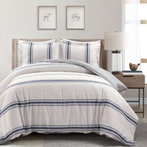 lush decor comforter farmhouse stripe, king, navy