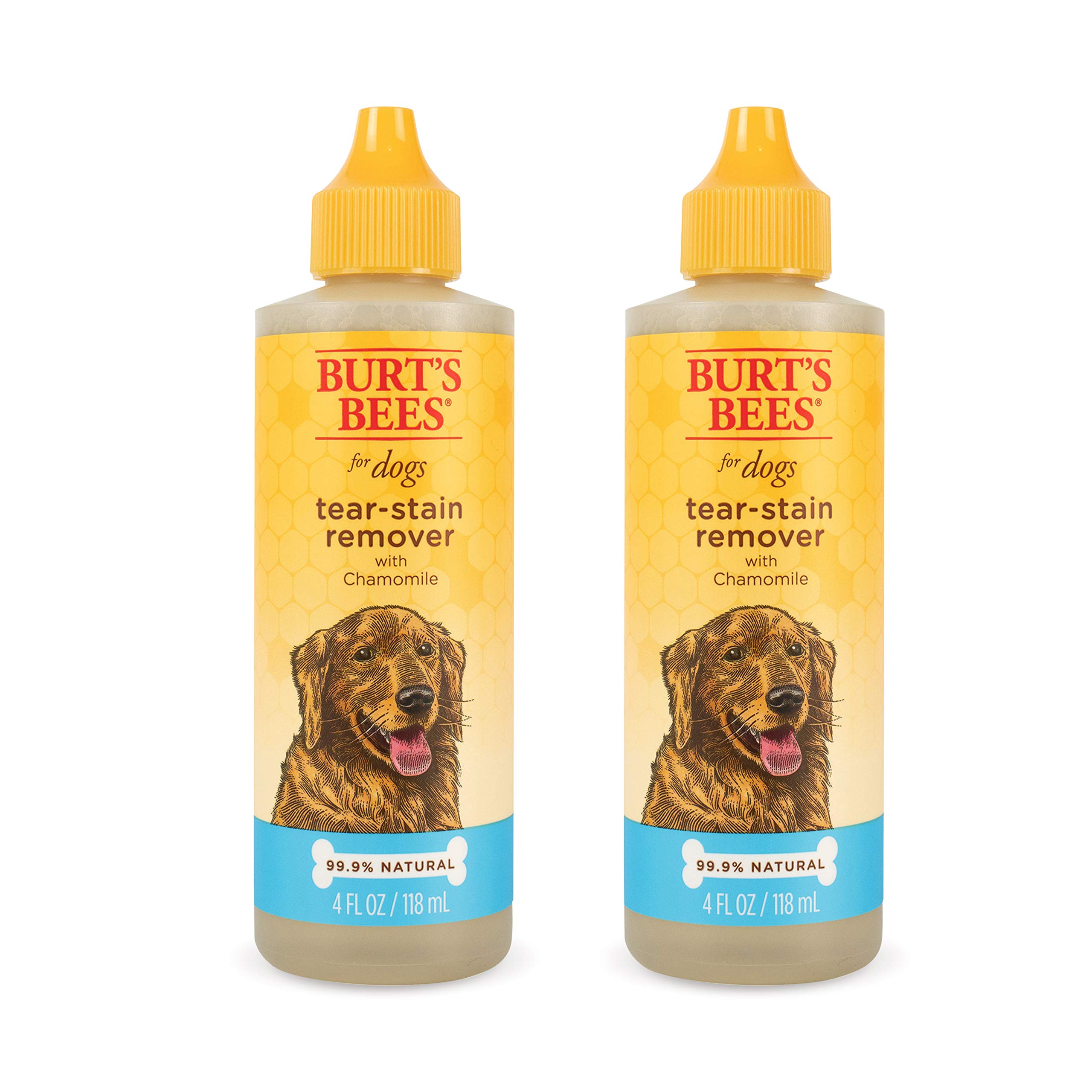 Burt's Bees for Pets Tear Stain Remover for Dogs with Chamomile - Puppy & Dog Tear Stain Remover - Cruelty Free, Formulated without Sulfates and Parabens, pH Balanced for Dogs, 4 Ounces - 24 Pack