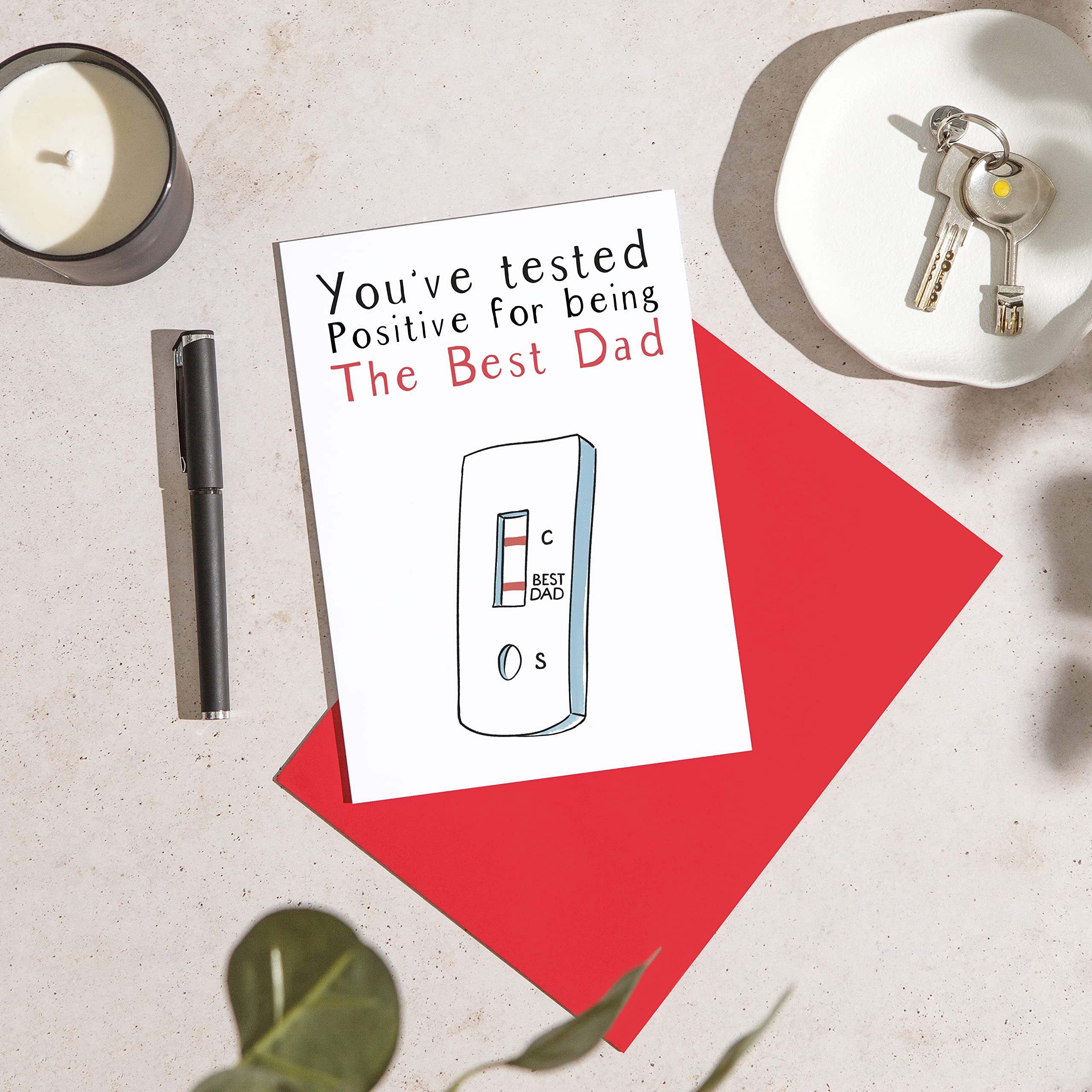 Huxters Funny Card for Dad – Premium Quality A5 Greeting Cards for Loved Ones – Humorous Fathers Day Card You’ve Tested Positive Birthday Card for Dad (Dad)