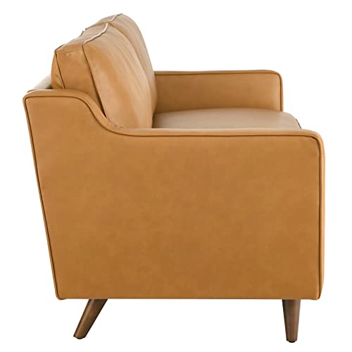 Modway Impart Upholstered Genuine Leather Sofa in Tan