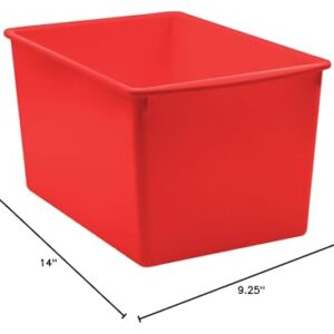 Teacher Created Resources® Red Plastic Multi-Purpose Bin 14" x 9-1/4" x 7-1/2"