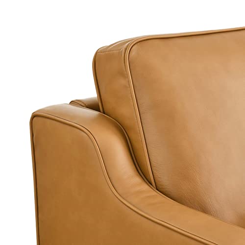 Modway Impart Upholstered Genuine Leather Sofa in Tan