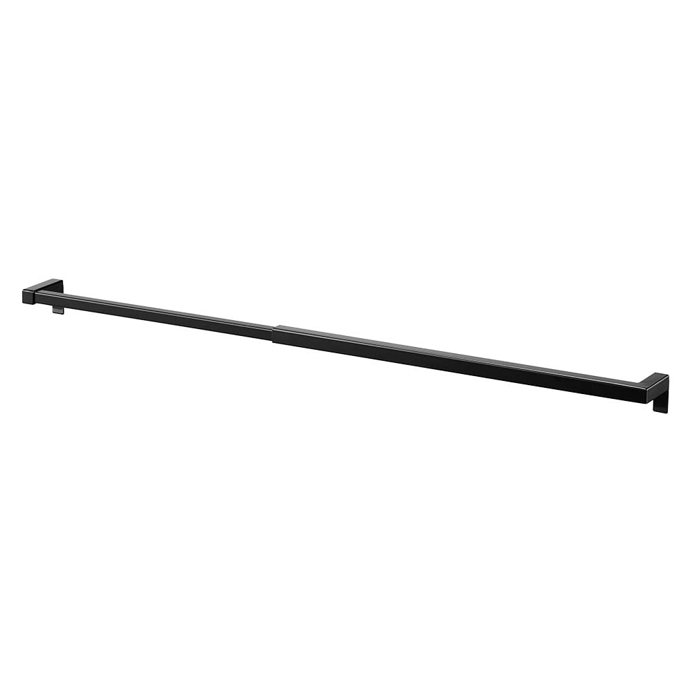 Yamazaki 5693 Extendable Long Towel Hanger Bar, Black, Approx. W16.5 - 29.9 x D 3.9 x H 2.8 inches (42 - 76 x 7.4 - 8.5 x 5 cm), Tower, Kitchen Storage, Towel Rack, Kitchen Accessories