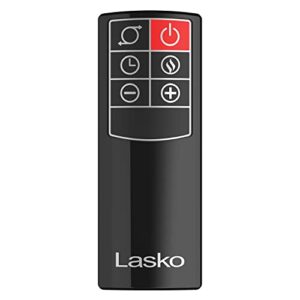 Lasko Oscillating Bladeless Ceramic Tower Space Heater for Home with Enhanced Safety, Adjustable Thermostat, Timer and Remote Control, 38.05 x 9.19 x 7.0, Black, 1500W, CW210