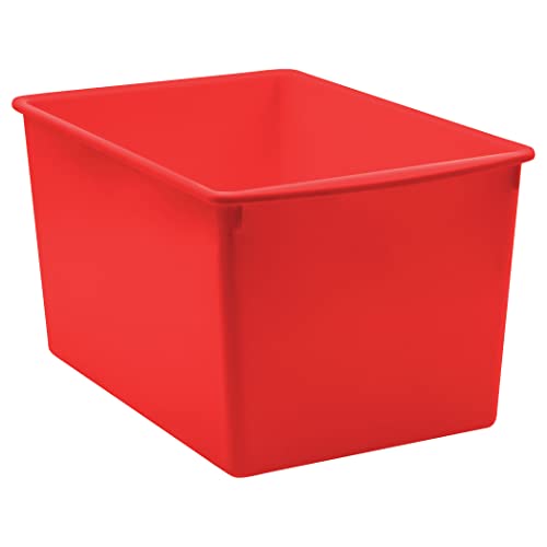 Teacher Created Resources® Red Plastic Multi-Purpose Bin 14" x 9-1/4" x 7-1/2"