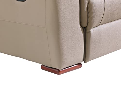 Blackjack Furniture Walker Leather Match Upholstered Reclining Living Room Sofa, Beige