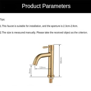 New Brushed Gold Bathroom Basin Single Hole Cold Handle Shower Head Faucet Bath for Kitchen Sink Water Tap Toilet Hardware (Short)