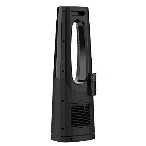 Lasko Oscillating Bladeless Ceramic Tower Space Heater for Home with Enhanced Safety, Adjustable Thermostat, Timer and Remote Control, 38.05 x 9.19 x 7.0, Black, 1500W, CW210