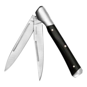 Kershaw Allegory Manual Folding Pocket Knife, Two Bladed Knife with Clip Point and Spear Point Blades, Slipjoint with Micarta Handle,Black