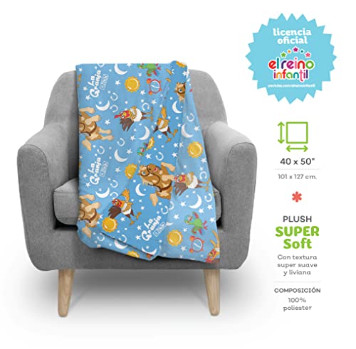 LA GRANJA DE ZENÓN Flannel Blanket 1 Square El Reino Infantil | Super Soft Plush Throw Blanket | Kids Bedroom Decor