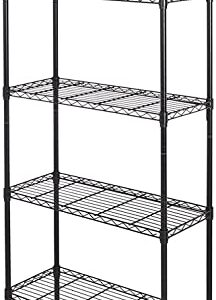 be current 5-Shelf Shelving Storage Units, Adjustable Heavy Duty Metal Shelf Wire Storage Rack for Home Office Garage Kitchen Bathroom Organi Black