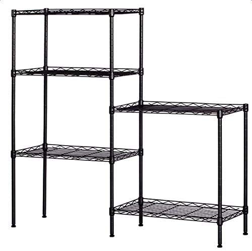 be current 5-Shelf Shelving Storage Units, Adjustable Heavy Duty Metal Shelf Wire Storage Rack for Home Office Garage Kitchen Bathroom Organi Black