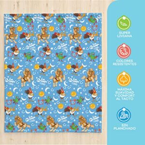 LA GRANJA DE ZENÓN Flannel Blanket 1 Square El Reino Infantil | Super Soft Plush Throw Blanket | Kids Bedroom Decor