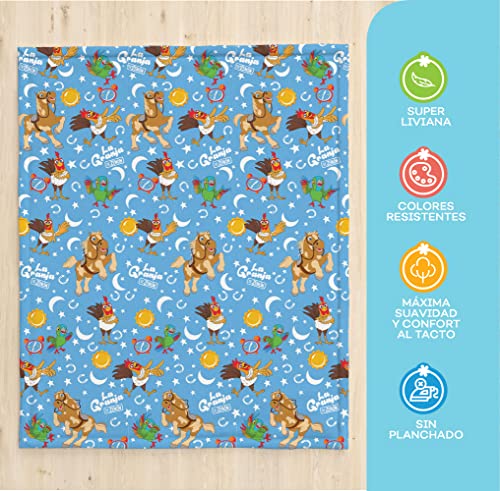 LA GRANJA DE ZENÓN Flannel Blanket 1 Square El Reino Infantil | Super Soft Plush Throw Blanket | Kids Bedroom Decor