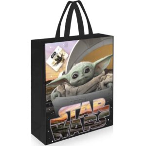 mandalorian the child plastic tote bag - 13" x 11" (1 count) | durable, lightweight & perfect for kid's party