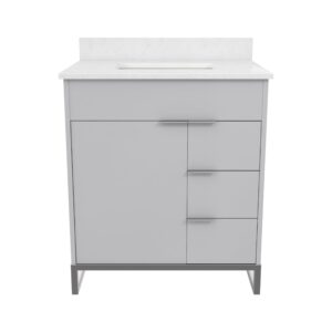 CosmoLiving by Cosmopolitan Leona Bathroom Vanity, 30", Gray