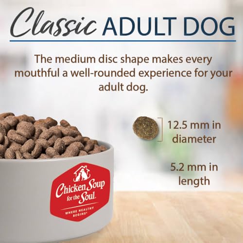 Chicken Soup For The Soul Classic Dry Small Bites Adult Dog Food, Beef & Brown Rice Recipe, 4.5 Pound Bag | Soy Free, Corn Free, Wheat Free, Small Breed Dog Food Made with Real Ingredients