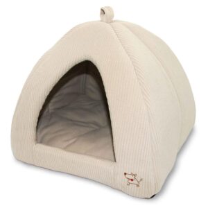 Pet Tent-Soft Bed for Dog and Cat by Best Pet Supplies - Beige Corduroy, 19" x 19" x H:19"