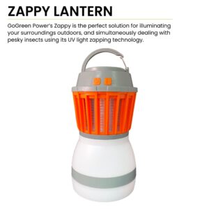 GoGreen Power (GG-ZAPPY) Zappy Rechargeable Lantern with Built in Bug Zapper, USB Rechargeable Lantern, 330 Lumens, Orange