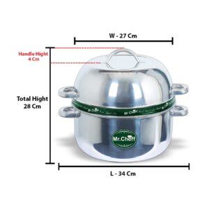 South Indian Stainless Steel Thermal Rice Cooker with Stainless Steel Pot 1Kg Stainless Steel Steamer (4.5 Ltr), Silver