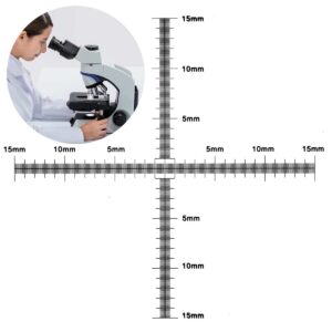TOSUKKI 0.1mm Microscope Micrometer Calibration Ruler Slide, Cross Microscope Micrometer，Micrometer Ruler,Micrometer Ruler for Microscope,Micrometer Ruler,Micrometer Measuring Tool