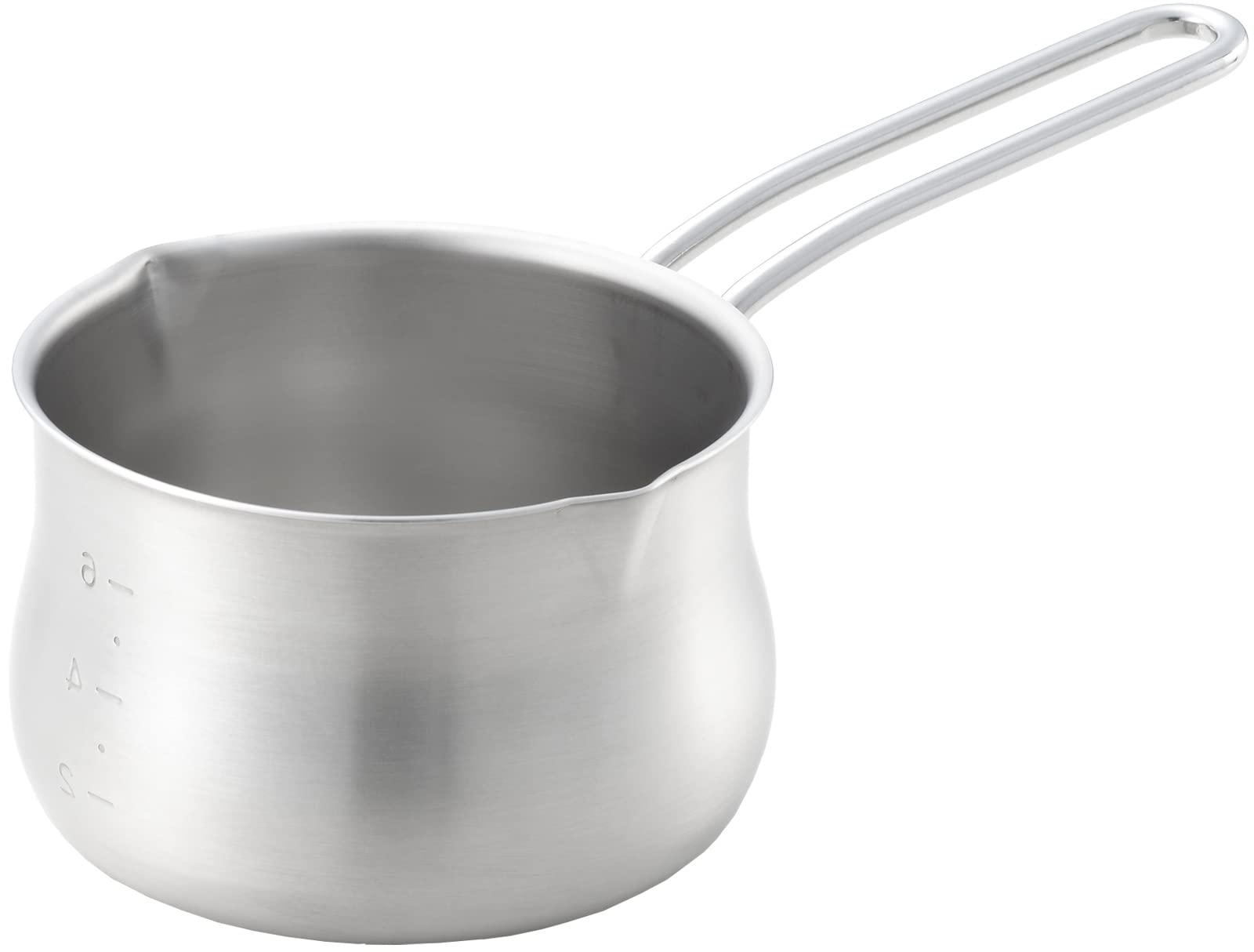 Yoshikawa YJ3349 Milk Pan, Made in Japan, 4.7 inches (12 cm), Stainless Steel Double Mouth Milk Pan, For Gas Fire