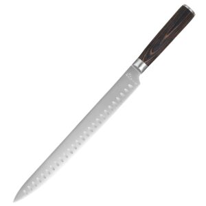 MAIRICO Premium Carving Knife - 11-inch Ultra Sharp Brisket Knife with Luxurious Pakkawood Handle and Granton Blade, designed as Slicing Knife for Meat, Roasts, BBQs, and more.