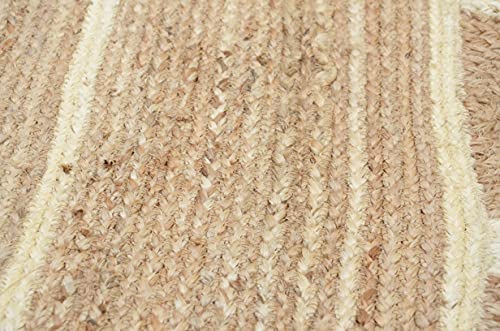 Gautam International Scallop Pattern Jute Bohemian Area Rug (2'x3', Off White)