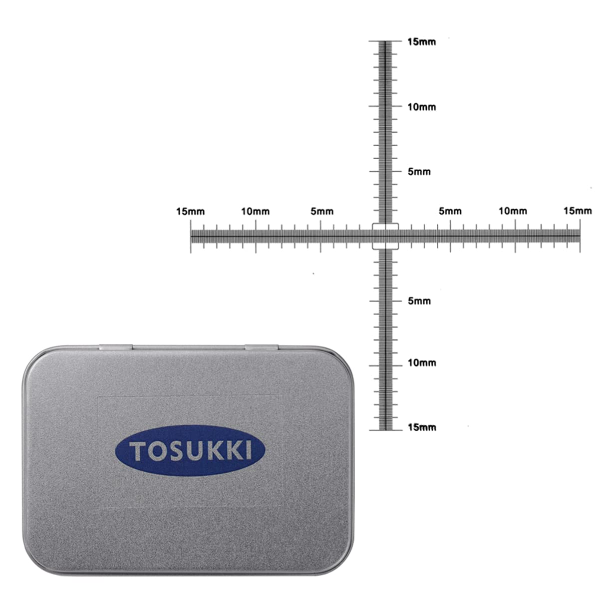 TOSUKKI 0.1mm Microscope Micrometer Calibration Ruler Slide, Cross Microscope Micrometer，Micrometer Ruler,Micrometer Ruler for Microscope,Micrometer Ruler,Micrometer Measuring Tool