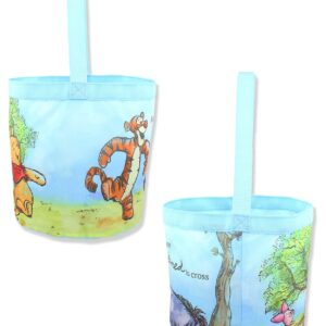 Winnie the Pooh Kids Collapsible Nylon Gift Basket Bucket Tote Bag (One Size, Blue)