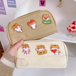 MOMEITU Kawaii pencil case Japanese large-capacity girl ins cute stationery pencil case(White)