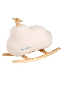 children's care bears cloud rocker | foam and polyester rocking horse with wooden frame, rockers, and grips