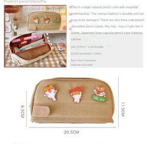 MOMEITU Kawaii pencil case Japanese large-capacity girl ins cute stationery pencil case(White)