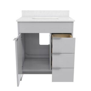 CosmoLiving by Cosmopolitan Leona Bathroom Vanity, 30", Gray