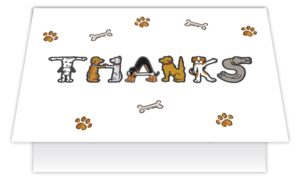 dog speak pet sitter thanks dog card - thank you card