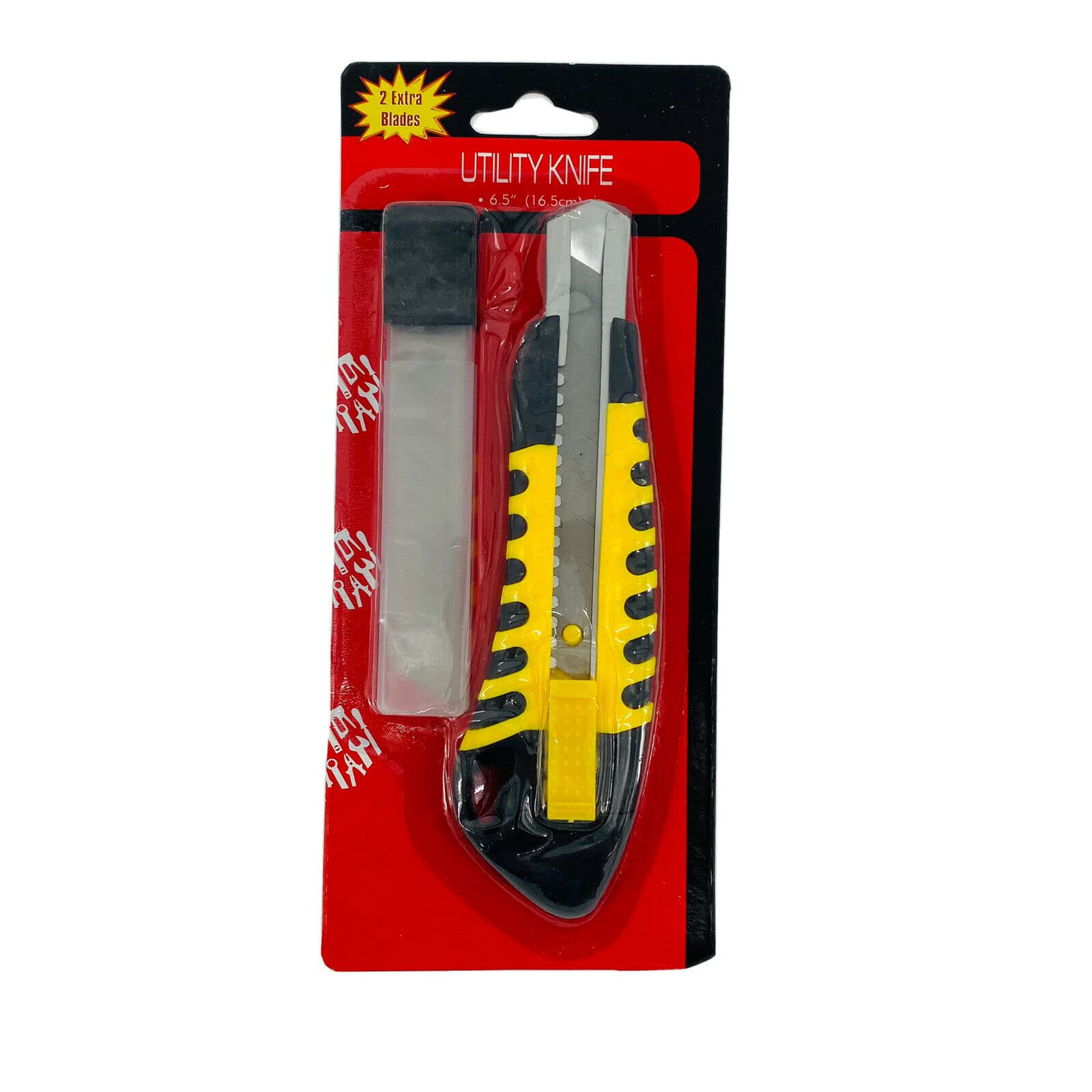 18MM Heavy Duty Utility Knife Box Cutter with 2 Extra Snap Off Blades - 3 Pack