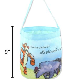 Winnie the Pooh Kids Collapsible Nylon Gift Basket Bucket Tote Bag (One Size, Blue)