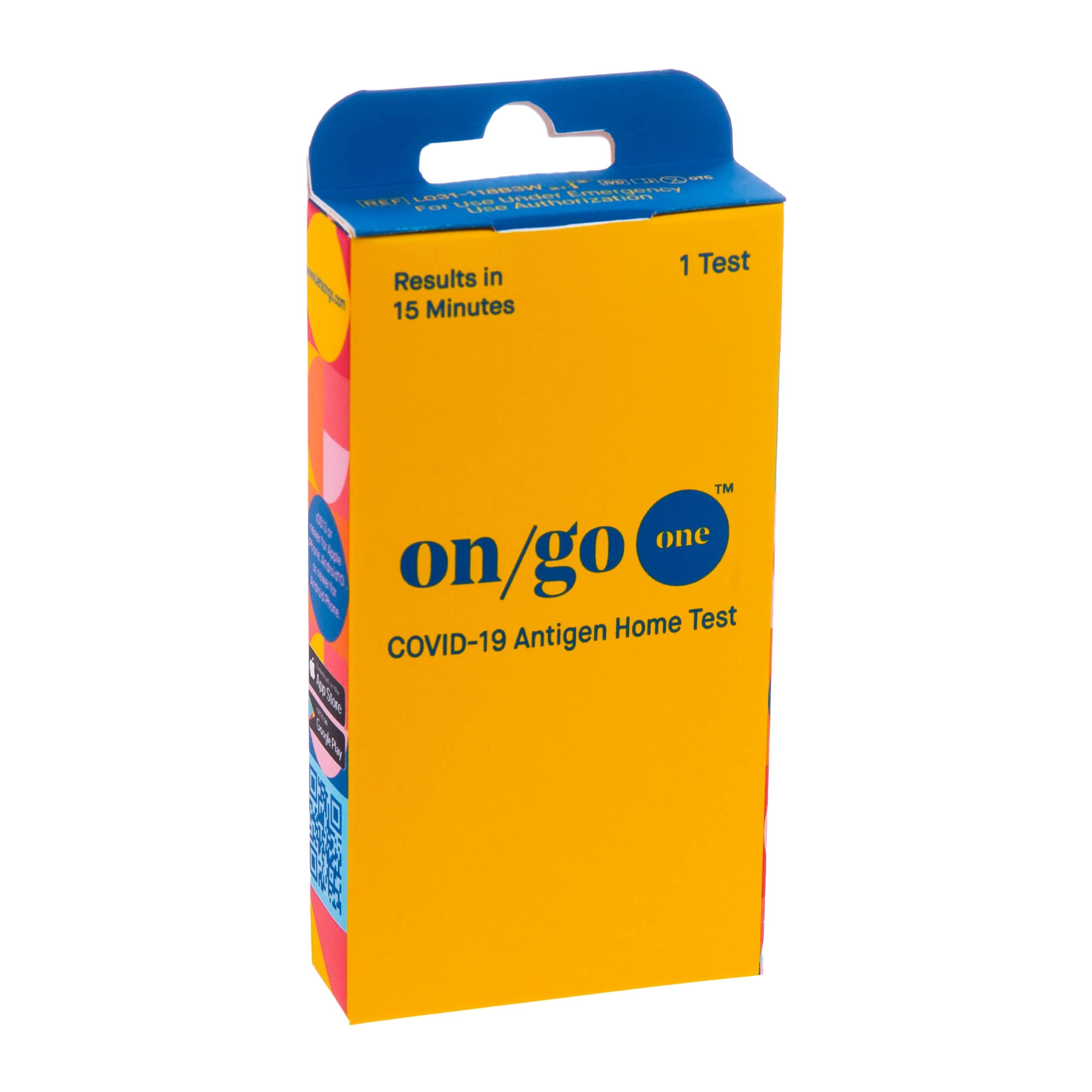 On/Go One Rapid COVID-19 Self-Test Kit with Test-to-Treat App, 1 Pack, 1 Test Total, 15-Minute Results, FDA EUA Authorized, Easy to Use at Home, Fast and Accurate. Effective for Testing JN.1