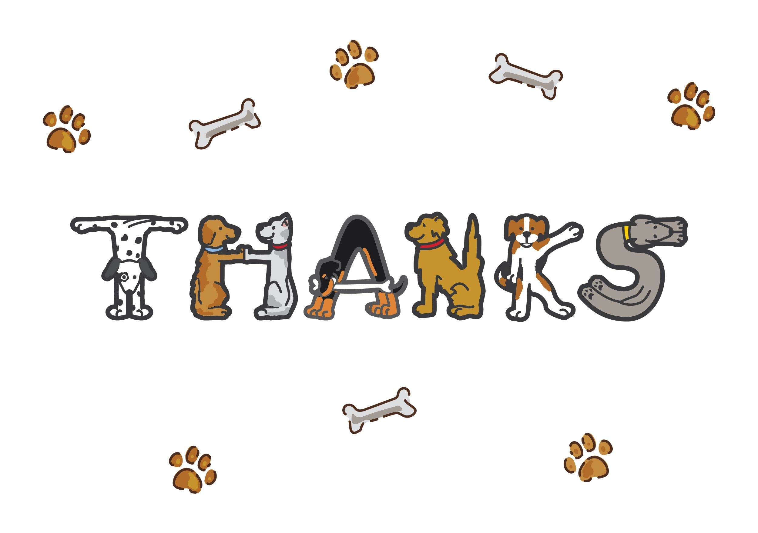 Dog Speak Pet Sitter Thanks Dog Card - Thank You Card