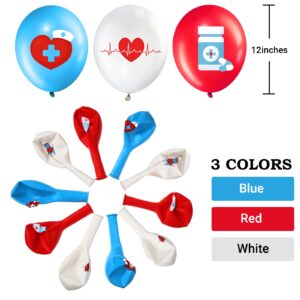 Suilung 50 Pcs Nurse Balloons 12 Inch Doctor Medical Balloons Nurse Party Decorations Nurse Appreciation Gift for Nurse BSN RN Hospital Themed Graduation Birthday Retirement Christmas Party Supplies