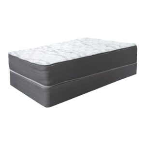 Treaton, 14-Inch Firm Double Sided Tight top Innerspring Mattress & 8" Wood Box Spring Set, Queen