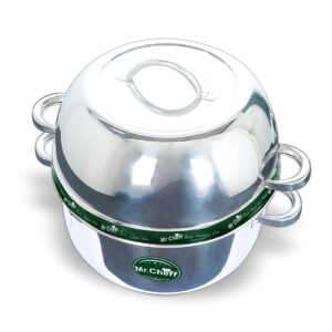 South Indian Stainless Steel Thermal Rice Cooker with Stainless Steel Pot 1Kg Stainless Steel Steamer (4.5 Ltr), Silver