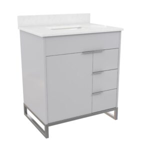 cosmoliving by cosmopolitan leona bathroom vanity, 30", gray